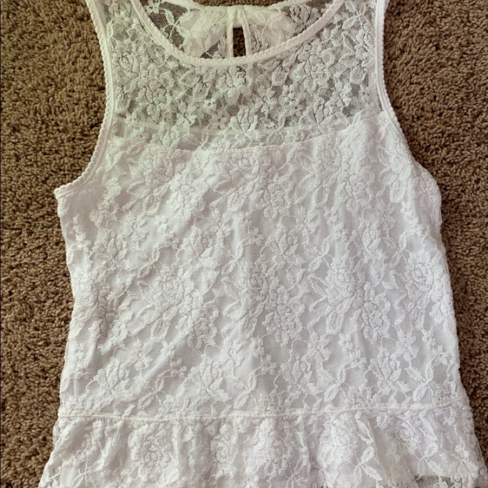 Abercrombie & Fitch white lace tank top